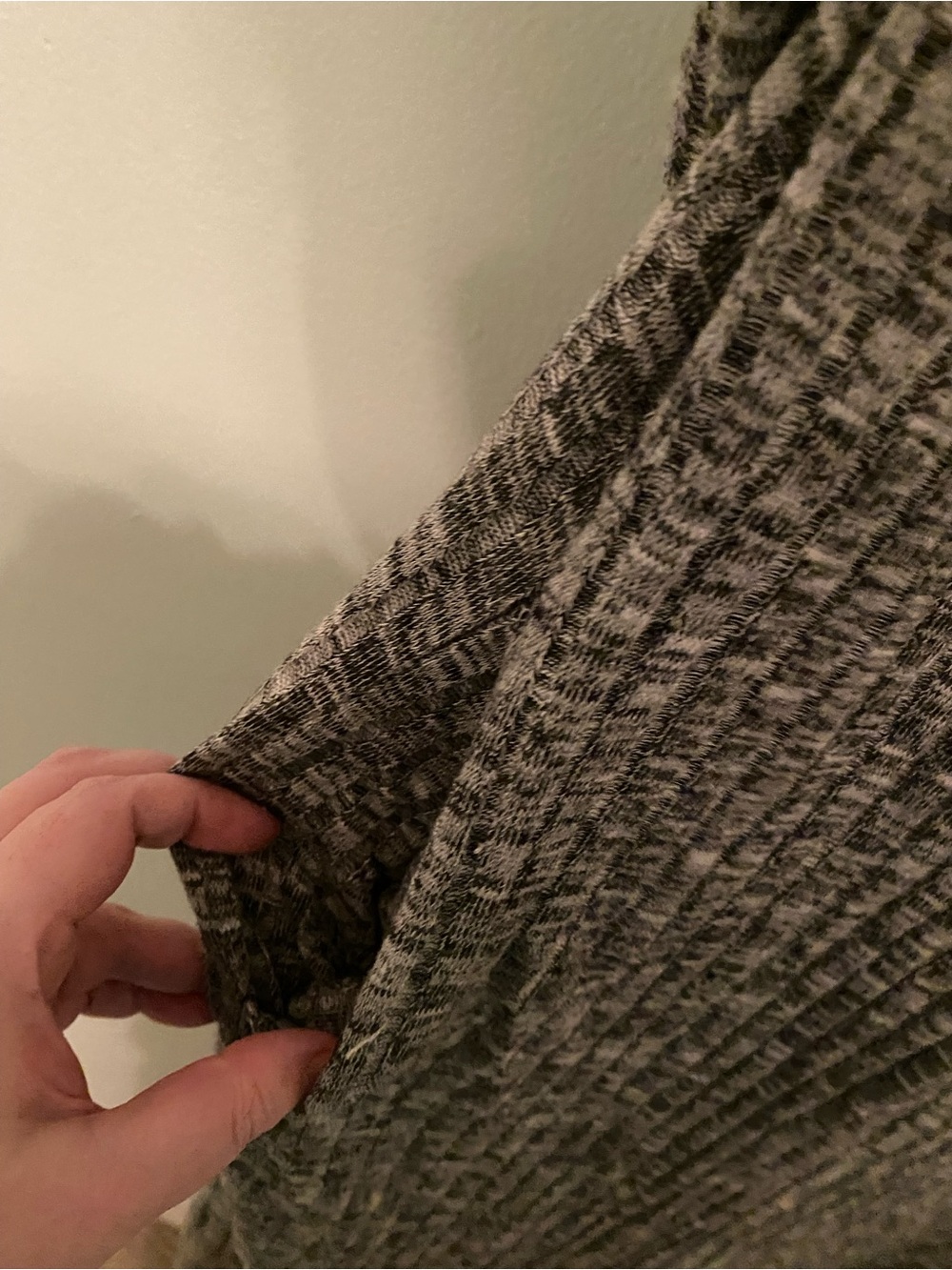 Gray Ribbed Open Long Cardigan - Picture 4 of 6